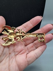 Vintage Replica Of Russian Sterling Silver Royal Chamberlains Key Pin, Goldtone