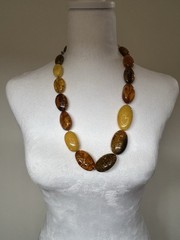 Vintage Baltic Amber Necklace 26” 127g Huge 45mm Beads Butterscotch Cognac