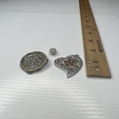 H7 Lot Crystals Red Birds Heart Love Boho Hippie Glam Retro Pendants