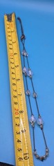 Vintage Beaded Necklace – Metal Chain – Multicolored Beads
