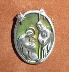 Vintage Sterling Silver (925) Holy Family Jesus Mary Joseph Brooch / Pin