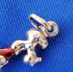 Original 14K GOLD Dog Pendant Exotic Rare Poodle Enamel Vest k9 Charm Medallion