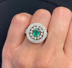 Art Deco Style 2.85Ct Lab Created Diamond Engagement 14K White Gold Finish Ring