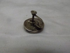 Vintage Sterling Silver & Abalone Round Shape Screw Back Earrings .75″ #723