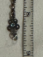 Vintage Silver Plate? and Faceted Blue Rhinestone 8.5” Bracelet