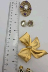 Vintage Gold Tone Costume Jewelry Lot Mixed Materials Wearable Hoops Enamel…