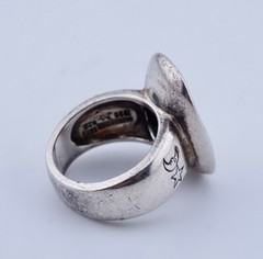 1999 Barry Kieselstein Cord Moon Star Oval Signet Ring VIntage KC Sz 6 3/4