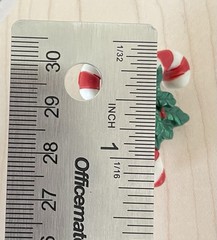 Vintage Candy Cane Mistletoe Christmas Party Brooch Pin