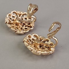 Vintage Avon Clip On Earrings Gold Tone Round Filigree .75″