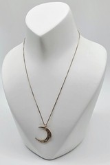 Sterling Silver ” To The Moon and Back” Cresent Moon Pendant on Chain Necklace