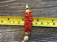 MIMI D N 1980 VTG SIM CORAL PEARL GOLD BEADED 16” FASHION NECKLACE VERY PRETTY!