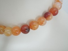 Necklace 925 Silver Gold Plated Agate Beads 55.3 G/Approx. 39 Cm