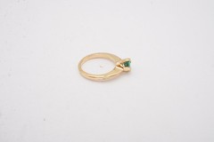 Vintage 10k Yellow Gold Emerald Childs Ring Size 0.5