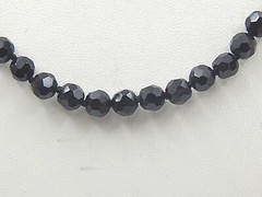 Estate LaVintage Black Faceted Glass Beaded Collar Length Necklace Ornate Clasp