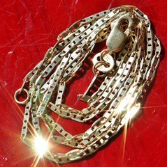 10k yellow gold necklace 18.0″ diamond cut mariner link chain vintage 1.6gr