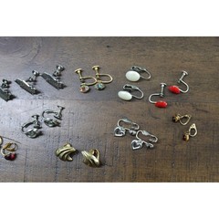 Vintage Clip On and Screw Back Earring Lot 14 Pairs Mixed Metals Rhinestone