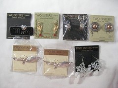 earrings vintage lot of 7 Two Sisters Medici Lauren Leah NEW on cards hand craft