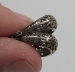 Vintage Jezlaine Sterling Silver Earrings Open Scroll Work Filigree JEZ 925