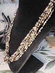 Vintage Style Multi Strand Brown Glass Seed Beaded Choker Necklace Elegant Gift