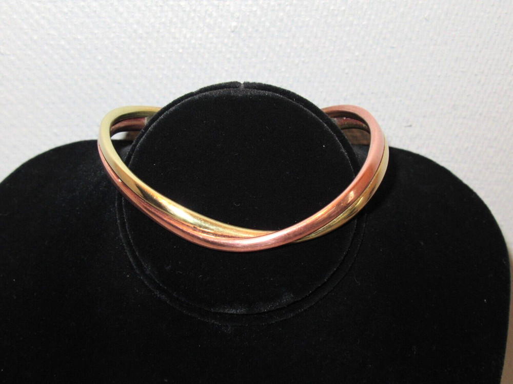 Vintage Copper & Brass Open Twisted Cuff Bracelet