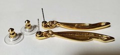 Vintage REVLON Gold Tone Dangle Pierced Earrings Retro & Rare