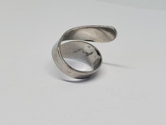 Vintage Antique Nickel Silver Wrap Ring Engraved Louise 1917 Sz 6
