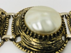 Vintage Beaded Simulated pearl Statement￼ bracelet 6 1/2 inches