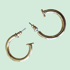Vintage 18K Gold Plated Hoop Earrings For Pierced Ears 1980’s – Made in UK