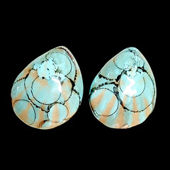Chunky Ocean Blue Boho Coastal Sea Shells Statement Everyday Earrings 1.25″