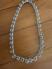 Antique Art Deco Hand-Faceted Natural Rock Crystal Sterling Rivière Necklace 15