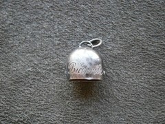 Biarritz Cow Bell Nice Tinkle Vintage Silvertone Bracelet Charm Pendant 1.2g