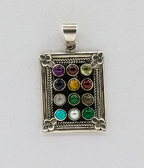 vintage silver 12 tribes of israel pendant, 10 grams