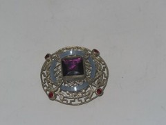 Vintage Slide Pendant Buckle Jewelry Spun Glass Rhinestone (95M)