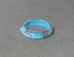 Vintage Hand Painted Lucite Resin Acrylic Ring – Size 7 – One of A Kind
