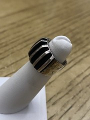 ADJ MODERNISTIC VINTAGE ANNA GRETA EKER STERLING SILVER FLUTED RING SIZE 4