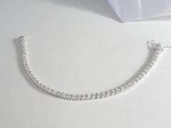 Sterling Silver 925 Cubic Zirconia Bar Link Tennis Bracelet 7.5″
