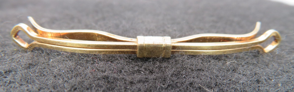 Vintage Krementz Gold Tone Collar Bar Clip 2 Inches