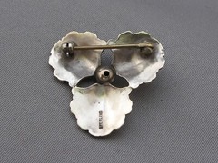 Good HANDMADE Sterling Studio Craft THREE SHELL PIN