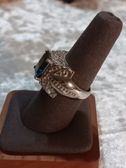 Vintage ISG Thailand 925 London Topaz Ring Sz 8