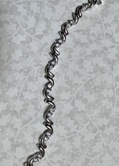 Tennis Bracelet, Vintage, Silvertone & Clear Crystals, Open Box Clasp, 7 Inches