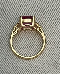 Vtg Ross Simons Gold Vermeil Sterling 925 Cushion Cut Pink Glass Stone Size 9