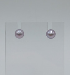 VTG 925 Lavender 6mm Pearl Stud Earrings Sterling Silver Round Cultured Estate