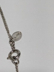 Avon Silver Tone Cable Link Necklace. Stationed Clear Faceted Acrylic Beads 29″