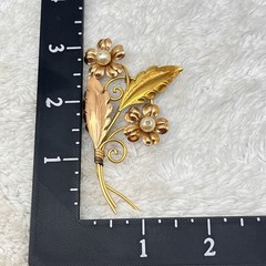 Vintage Van Dell Brooch Gold Filled Flower Pin LARGE 3.25″
