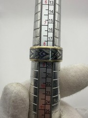 Vintage 875 Silver Ring Northern Niello USSR Size 8.5 Ethnic Band – 6.26g
