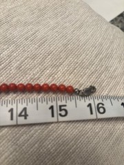 Vintage 5mm Italian Red Coral Necklace 16” + 2” Ext = 18” Sterling Silver Clasp