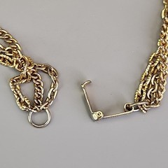 Vintage Celebrity Tassel Necklace Teardrop Imitation Pearl Layered Gold Tone 24″