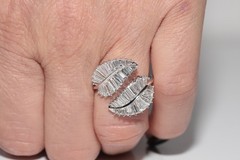 New Made 18k Gold Natural Tapered Baguette Cut Diamond Decorated Ring