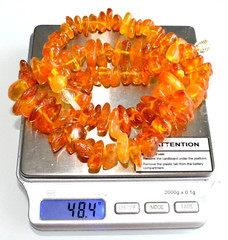 48gr RUSSIAN SOVIET BALTIC AMBER BEAD NECKLACE 琥珀 BRACELET STONE PENDANT EARRING
