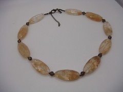 SIGNED J.JILL RUTILATED QUARTZ OVAL BEADED NECKLACE ESTATE